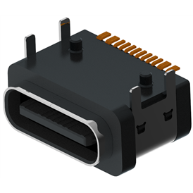 XB-TYPE C 16P-16  XB防水USB TYPE C SMT  16P板上防水母座(4脚B款)